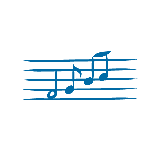 Illustration icon of a sound mark. Tone bar with notes on it.