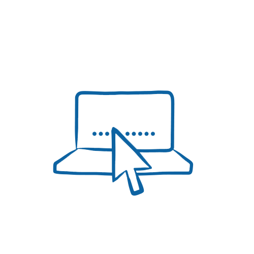 illustratie van een laptop met een cursorpijltje