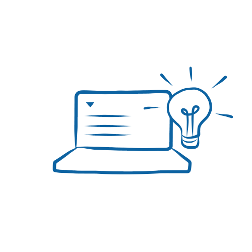 illustratie van een laptop met een lampje