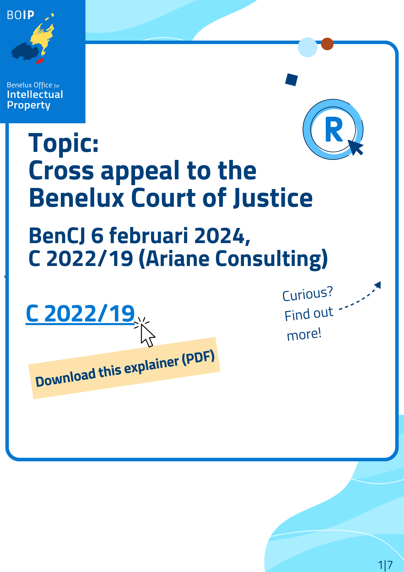 Cross appeal to the Benelux Court of Justice: BenCJ 6 februari 2024, C 2022/19 (Ariane Consulting) 