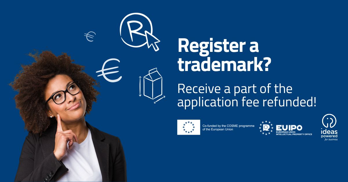 Woman thinking to: Register a trademark? Receive a part of the application fee refunded!
