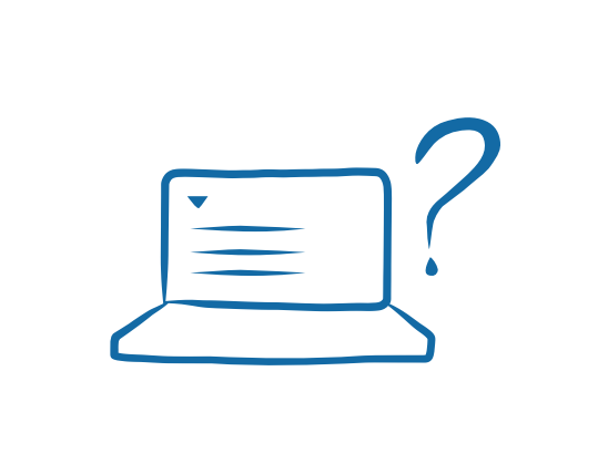 illustration of a laptop with a question mark