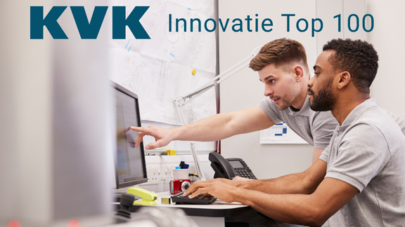 KVK innovatie top 100 ondernemers achter computerscherm