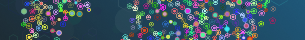 wereldkaart bestaande uit gekleurd netwerk van nodes